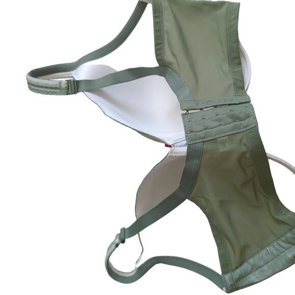 Lane Bryant Cacique Bra Size 44H Lightly Lined Full COverage Wireless Lace Green - Picture 2 of 5